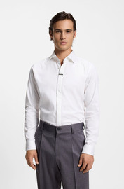 HUGO חולצה מכופתרת הוגו Modern-Fit Shirt In Stretch Cotton גברים - הוגו - White