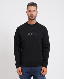 HUGO BOSS סווטשירט הוגו בוס Crewneck Sweatshirt With A Puffed Logo גברים