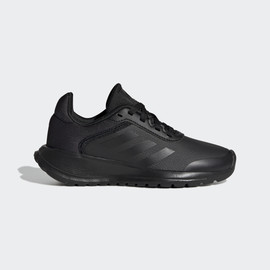 Adidas אדידס נעלי נוער ספורט עם שרוכים בשילוב חלק מט עם מבריק בצבע שחור (Tensaur Run 2.0 K)