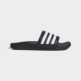 Adidas אדידס כפכף גברים פסים לבנים בסיס שחור (Adilette Comfort)