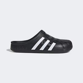 Adidas אדידס כפכף גברים סגור מקדימה פסים לבנים בסיס שחור (Starlette Clog)