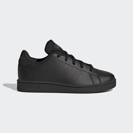 Adidas אדידס נעלי נוער סניקרס עם שרוכים פסי אדידס מחוררים בצבע שחור (ADVANTAGE K)