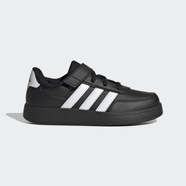 Adidas אדידס נעלי נוער סניקרס סקוטש עם שרוכים פסים לבנים נעל חלקה בצבע שחור (Breaknet 2.0 EL K)