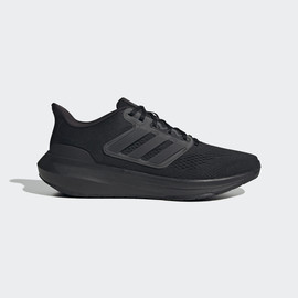 Adidas אדידס נעלי גברים ספורט רשת עם שרוכים פסים על בסיס אפור בצבע שחור (Ultrarun)