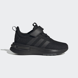 Adidas אדידס נעלי נוער ספורט רשת סקוטש עם שרוכים סוליית מלבנים בצבע שחור (RACER TR23 EL K)