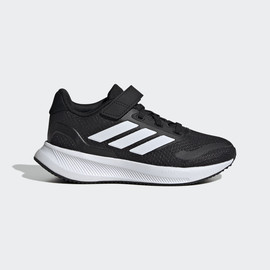 Adidas אדידס נעלי נוער ספורט רשת עם שרוכים סולייה ופסים לבנים גפה בצבע שחור (RUNFALCON 5 EL C)