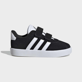 Adidas אדידס נעלי צעד ראשון סקוטש כפול שחור סוליה לבן VL COURT 3.0 CF I