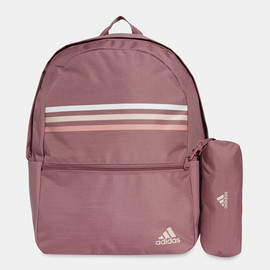 Adidas תיק גב Adidas דגם קלאסיק - ורוד כהה פסים עם קלמר