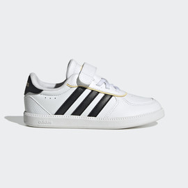 Adidas אדידס נעלי בנות סניקרס סקוטש דמוי שרוך פסים ואחורי שחור גפה לבן