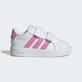 Adidas אדידס נעלי צעד ראשון סניקרס סקוטש פסין ורודים גפה בצבע לבן (GRAND COURT 3.0 CF I)