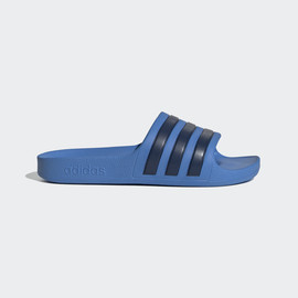 Adidas אדידס נעלי נוער כפכף פסים שחורים בצבע כחול (ADILETTE AQUA K)