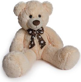 Bgifts בובת פרווה ענקית בגודל מטר וחצי דגם דובי ג'אמבו צבע שמנת