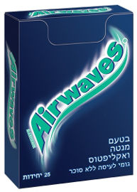 איירוויבס גומי לעיסה ללא סוכר בטעם מנטה ואקליפטוס