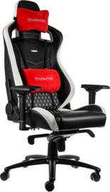 Noblechairs כיסא גיימינג NOBLECHAIRS EPIC REAL LEATHER BLACK/WHITE/RED עור אמיתי