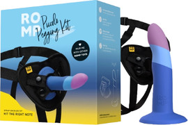ROMP ערכת רתמה ודילדו סיליקון רך למשחק זוגי