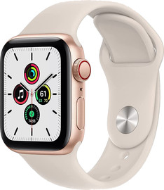 APPLE שעון חכם Apple Watch SE 2nd Gen 44mm Aluminum Case Sport Band GPS +‎ Cellular אפל צבע STARLIGHT