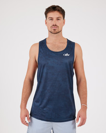 VN VN Racer Tank - גופיית ריצה לגבר בצבע הסוואה נייבי - כחול נייבי