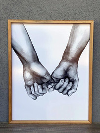 1item תמונה מסגרת עץ פינקי - 40*50 סמ