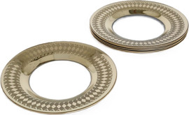 B-DECOR סט 6 צלחות מנה עיקרית זכוכית קוטר 26 ס״מ RoyGold