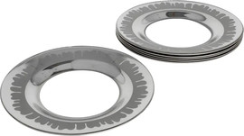 B-DECOR סט 6 צלחות מנה עיקרית זכוכית קוטר 26 ס״מ HoneySilver