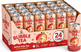 MADAM HONG מארז 24 יחידות BUBBLE TEA - אייס תה  תפוח 320 מ"ל