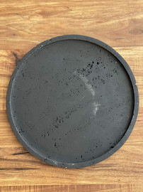 1item מגש טרוורטין פולי עגול פחם