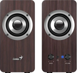 GENIUS זוג רמקולי עץ למחשב Genius SP-HF400 10W עץ כהה