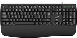 GENIUS מקלדת חוטית עם משענת כף יד AI Copilot Genius KB-123 - צבע שחור