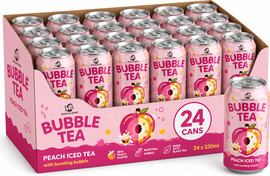 MADAM HONG מארז 24 יחידות BUBBLE TEA - אייס תה  אפרסק 320 מ"ל