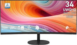MSI מסך מחשב קעור MSI PRO MP341CQ E12 34" UWQHD 120Hz - צבע שחור