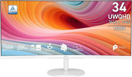 MSI מסך מחשב קעור MSI PRO MP341CQW E12 34" UWQHD 120Hz - צבע לבן