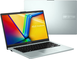 ASUS מחשב נייד Asus Vivobook Go 14 14" FHD - מעבד Intel Core i3-N305 - זיכרון 8GB - כונן 256GB - צבע Green Gray - Win 11 Pro