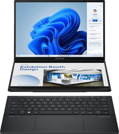 ASUS מחשב נייד שני מסכי מגע Asus ZenBook Duo UX8406CA 14" 3K OLED Core Ultra 9 285H 32GB 2TB SSD Win11 - Gray + נרתיק ועט