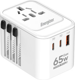 Energizer מטען קיר Travel Charger Energizer 65W דגם ETC650 עם 3 יציאות - USB-C & USB-A
