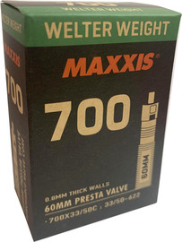 MAXXIS פנימית לאופני כביש MAXXIS Welter Weight 700X 33/50c, ונטיל פרסטה 60 מ"מ