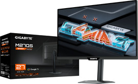 Gigabyte מסך גיימינג חכם Gigabyte M27QS 27" 2K SS IPS 180Hz 1ms - כולל Google TV - צבע שחור