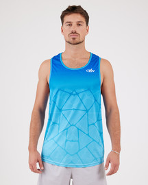 VN VN Racer Tank - גופיית ריצה לגבר בצבע כחול רשת - כחול