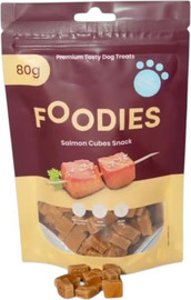 foodies חטיף פודיס לכלב קוביות סלמון 80 גר'