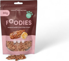 foodies חטיף פודיס לכלב כבש ודג קוד 80 גר'