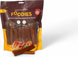 foodies חטיף פודיס מקלות לעיסה עוף ועור בקר 1 ק"ג