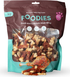 foodies חטיף פודיס גלילת ברווז עם עצם סידן 1 ק"ג