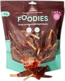foodies חטיף פודיס ברווז על מקלוני עור בקר 1 ק"ג