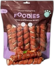 foodies חטיף פודיס גלילת כבש ועור בקר 1 ק"ג