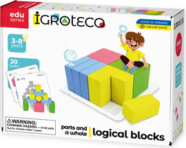 Igroteco פאזל הגיון והרכבה מקוביות עץ - חלקי ושלם - IGROTECO