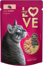 My Love My Love חתולים - פאוץ' ארנב ברוטב 85 גר'