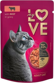 My Love My Love חתולים - פאוץ' בקר ברוטב 85 גר'