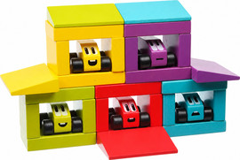 CUBIKA ערכת בנייה מדגם מירוץ צבעוני Bright Racing צעצוע צבעוני