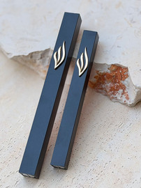 1item בית מזוזה שחור עשוי מתכת להב