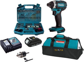 Makita מברגת אימפקט 18V + סט 101 חלקים MAKITA