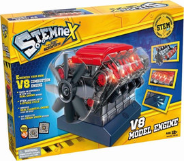 משחקי יצירה ערכת מדע מנוע מוטור דגם V8 גלו ובנו מנוע קלאסי חזק ואמיתי V8 model engine